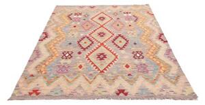 Tappeto Kilim Geometrico Grigio Beige 151x206 Cm