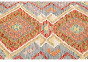 Tappeto Kilim Geometrico Avorio Azzurro 149x204 Cm
