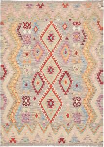 Tappeto Kilim Geometrico Grigio Beige 151x206 Cm