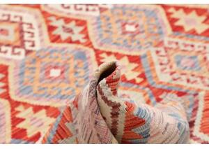 Tappeto Kilim Geometrico Rosso Mattone Blu Chiaro 180x250 Cm