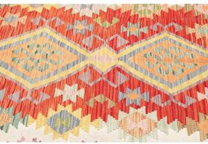 Tappeto Kilim Geometrico Avorio Rosso Mattone 150x200 Cm