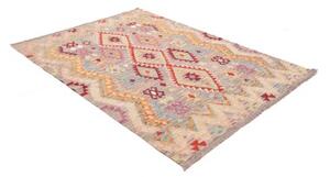 Tappeto Kilim Geometrico Grigio Beige 151x206 Cm
