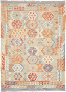 Tappeto Kilim Geometrico Becco Di Mattone Celeste 151x203 Cm