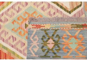 Tappeto Kilim Stilizzato Rosso Azzurro 123x170 Cm