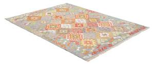 Tappeto Kilim Geometrico Celeste Multicolore 148x194 Cm