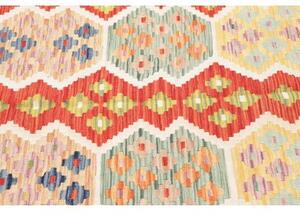 Tappeto Kilim Stilizzato Rosso Mattone Grigio Tortora 123x177 Cm