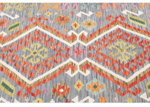 Tappeto Kilim Stilizzato Azzurro Arancione 125x175 Cm