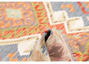 Tappeto Kilim Geometrico Avorio Azzurro 147x206 Cm