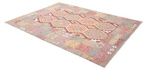 Tappeto Kilim Geometrico Beige Rosso 174x238 Cm