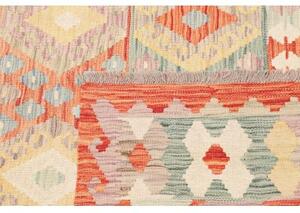 Tappeto Kilim Geometrico Arancione Beige 150x193 Cm