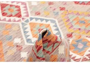 Tappeto Kilim Geometrico Grigio Multicolore 159x206 Cm