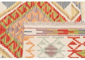Tappeto Kilim Geometrico Avorio Blu 123x178 Cm