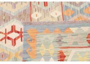 Tappeto Kilim Stilizzato Celeste Multicolore 150x193 Cm