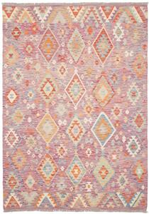 Tappeto Kilim Geometrico Porpora Arancione 171x247 Cm