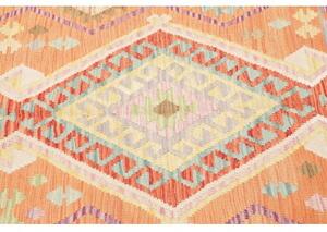 Tappeto Kilim Geometrico Azzurro Arancione 127x176 Cm