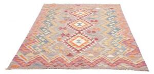 Tappeto Kilim Geometrico Grigio Tortora Multicolore 148x199 Cm