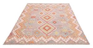 Tappeto Kilim Geometrico Grigio Tortora Multicolore 164x235 Cm