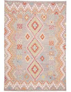 Tappeto Kilim Geometrico Grigio Tortora Multicolore 164x235 Cm