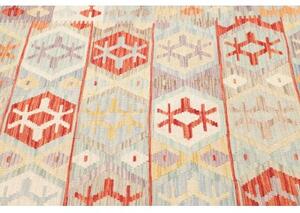 Tappeto Kilim Stilizzato Celeste Multicolore 150x193 Cm