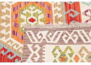 Tappeto Kilim Stilizzato Rosso Multicolore Quadrato 150x150 Cm