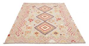Tappeto Kilim Geometrico Verde Salvia Beige 149x198 Cm