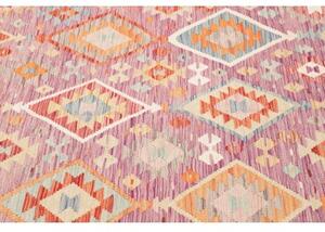 Tappeto Kilim Geometrico Porpora Arancione 171x247 Cm