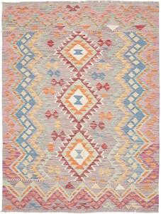 Tappeto Kilim Geometrico Grigio Tortora Multicolore 148x199 Cm