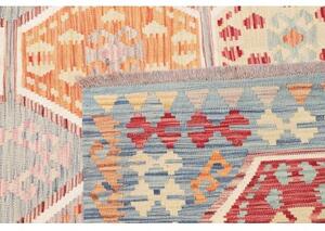 Tappeto Kilim Stilizzato Azzurro Arancione 178x240 Cm