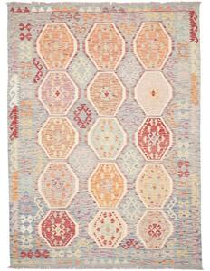 Tappeto Kilim Stilizzato Azzurro Arancione 178x240 Cm