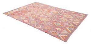 Tappeto Kilim Geometrico Porpora Arancione 171x247 Cm