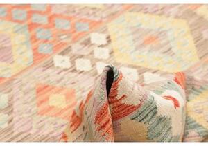 Tappeto Kilim Geometrico Arancione Beige 150x193 Cm
