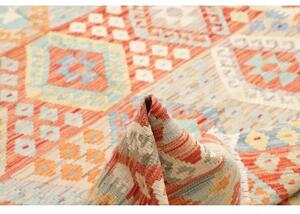 Tappeto Kilim Geometrico Terracotta Azzurro 173x242 Cm