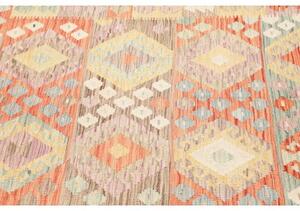 Tappeto Kilim Geometrico Arancione Beige 150x193 Cm