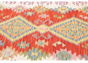 Tappeto Kilim Geometrico Avorio Rosso 152x197 Cm