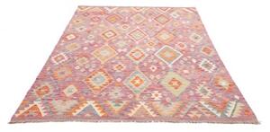 Tappeto Kilim Geometrico Porpora Arancione 171x247 Cm