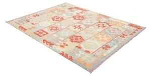Tappeto Kilim Stilizzato Celeste Multicolore 150x193 Cm