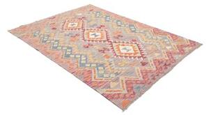 Tappeto Kilim Geometrico Grigio Tortora Multicolore 148x199 Cm