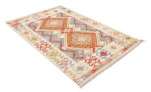 Tappeto Kilim Geometrico Avorio Blu 123x178 Cm
