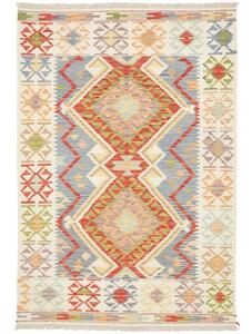 Tappeto Kilim Geometrico Avorio Blu 123x178 Cm