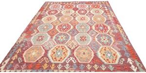 Tappeto Kilim Geometrico Rosso Mattone Multicolore 204x290 Cm