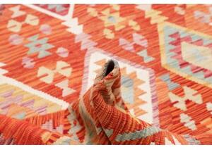 Tappeto Kilim Geometrico Ruggine Beige 252x358 Cm