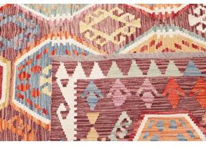Tappeto Kilim Geometrico Rosso Mattone Multicolore 204x290 Cm