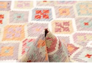 Tappeto Kilim Stilizzato Grigio Tortora Multicolore 169x234 Cm