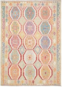 Tappeto Kilim Stilizzato Beige Multicolore 177x245 Cm