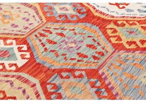 Tappeto Kilim Stilizzato Rosso Multicolore 250x292 Cm