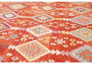 Tappeto Kilim Geometrico Ruggine Beige 252x358 Cm