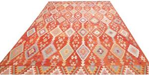 Tappeto Kilim Geometrico Ruggine Beige 252x358 Cm