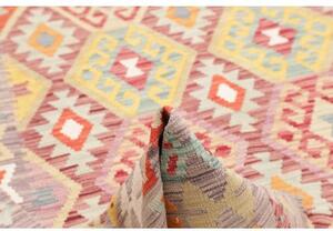 Tappeto Kilim Geometrico Grigio Rosso 176x247 Cm