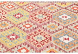 Tappeto Kilim Geometrico Grigio Rosso 176x247 Cm