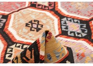 Tappeto Kilim Geometrico Nero Multicolore 200x286 Cm